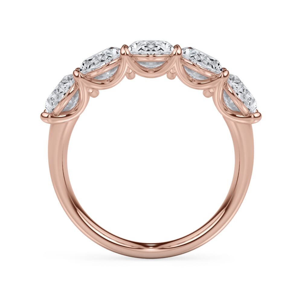 18K Rose Gold Oval Cut Diamond 5 Stone Ring (3.50 ct. tw.)