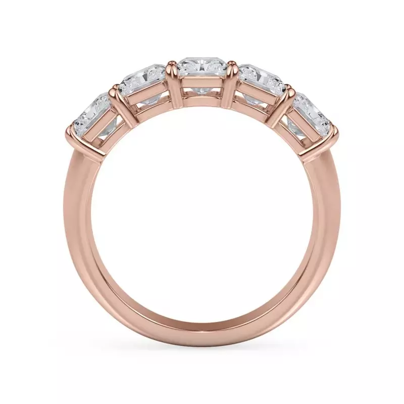 18K Rose Gold Radiant Cut Lab Diamond 5 Stone Ring (3.00 ct. tw.)