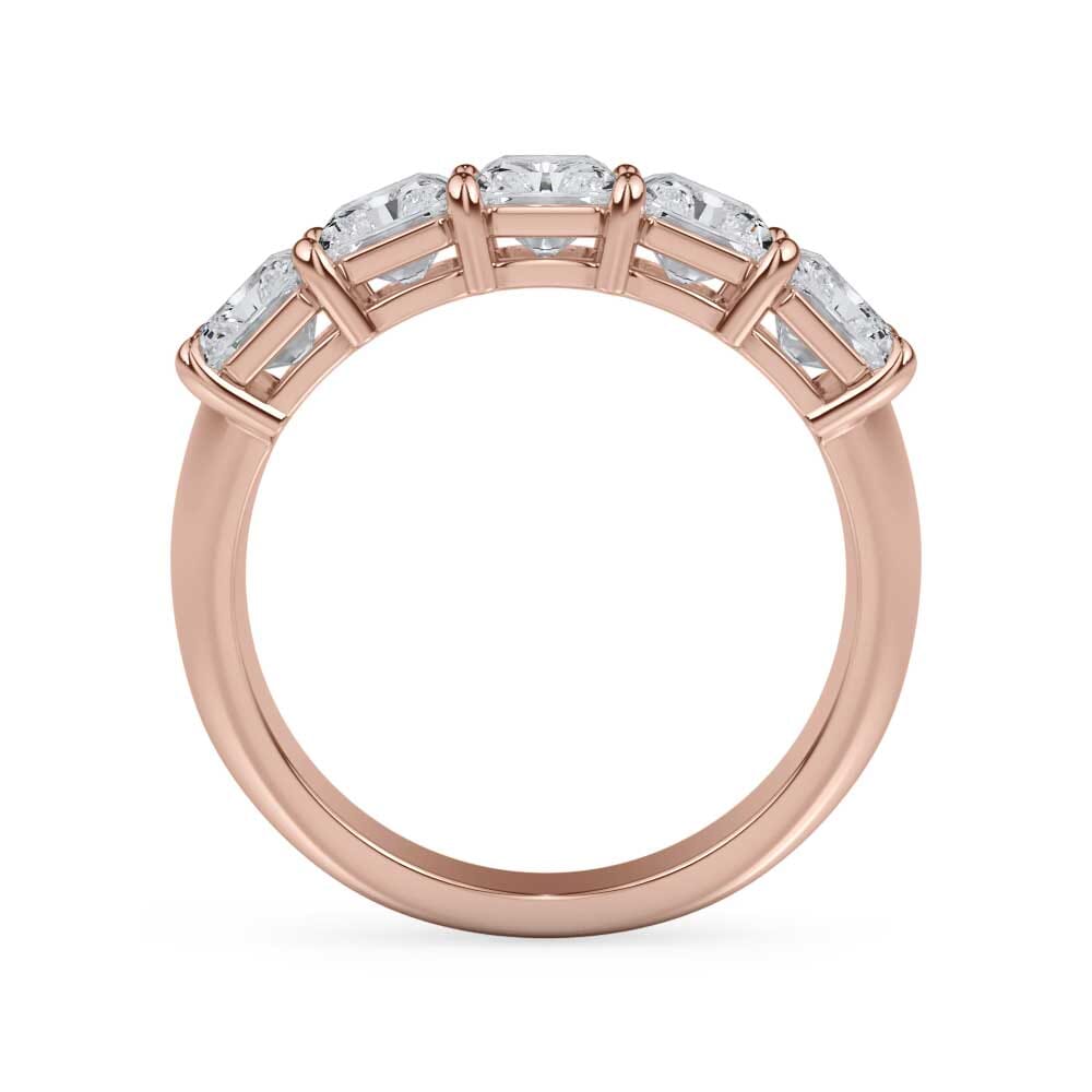 18K Rose Gold Radiant Cut Diamond 5 Stone Ring (3.00 ct. tw.)