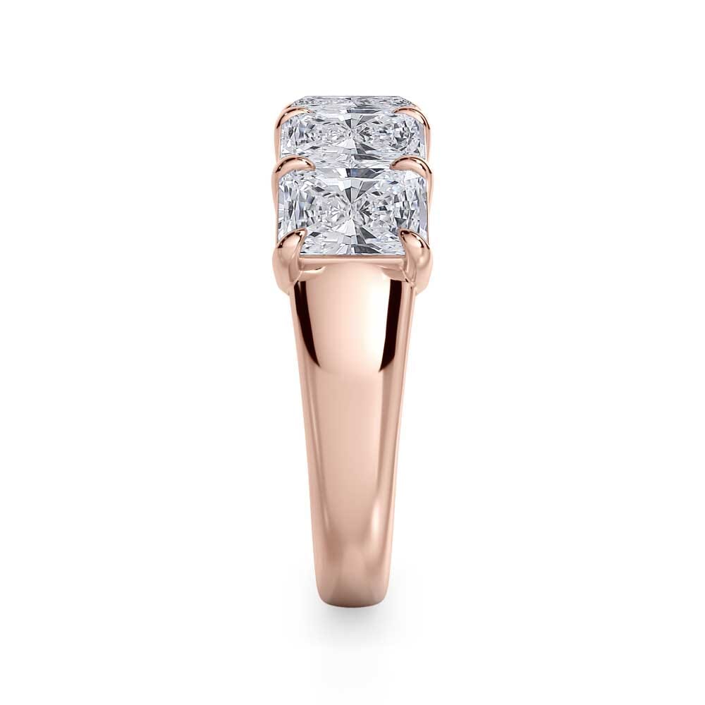 18K Rose Gold Radiant Cut Diamond 5 Stone Ring (3.00 ct. tw.)