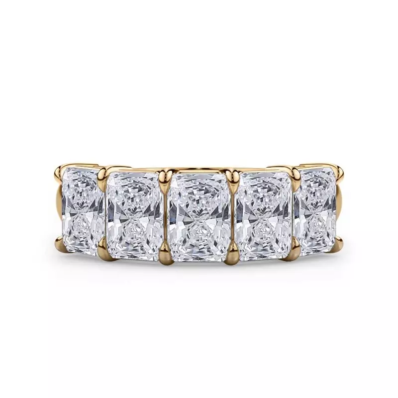 18K Yellow Gold Radiant Cut Diamond 5 Stone Ring (3.00 ct. tw.)