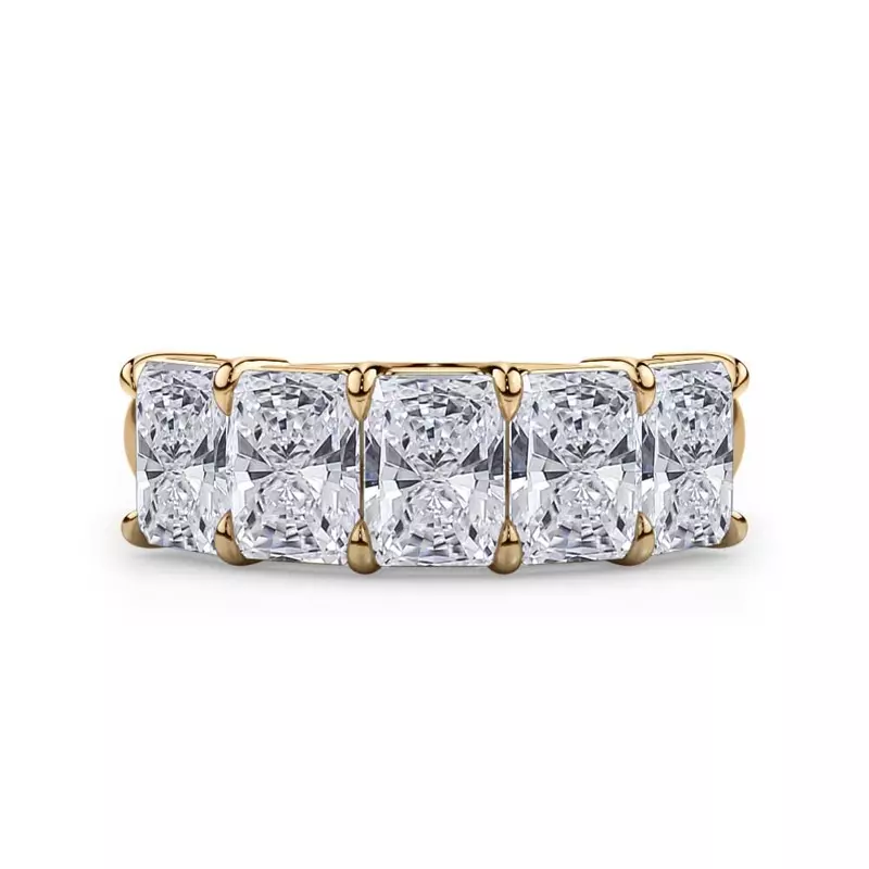18K Yellow Gold Radiant Cut Lab Diamond 5 Stone Ring (3.50 ct. tw.)