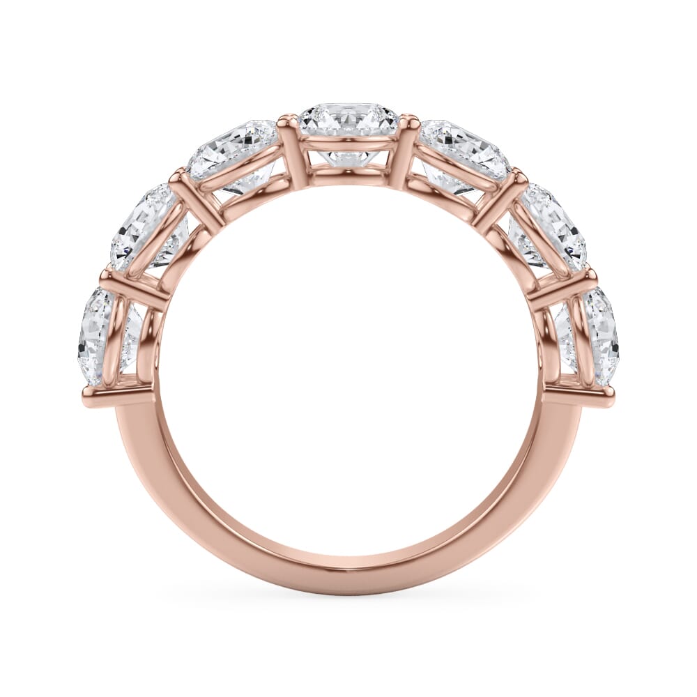 18K Rose Gold Classic Seven-Stone Round Lab Diamond Band (3.50ct. tw.)