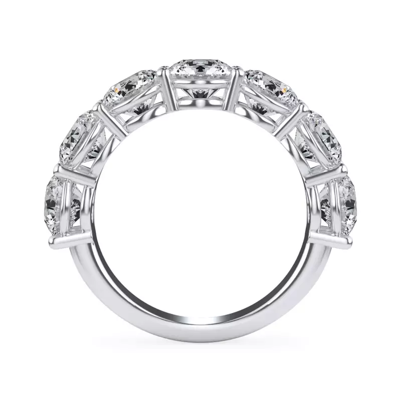 14K White Gold Classic Seven-Stone Round Lab Diamond Band (4.20ct. tw.)