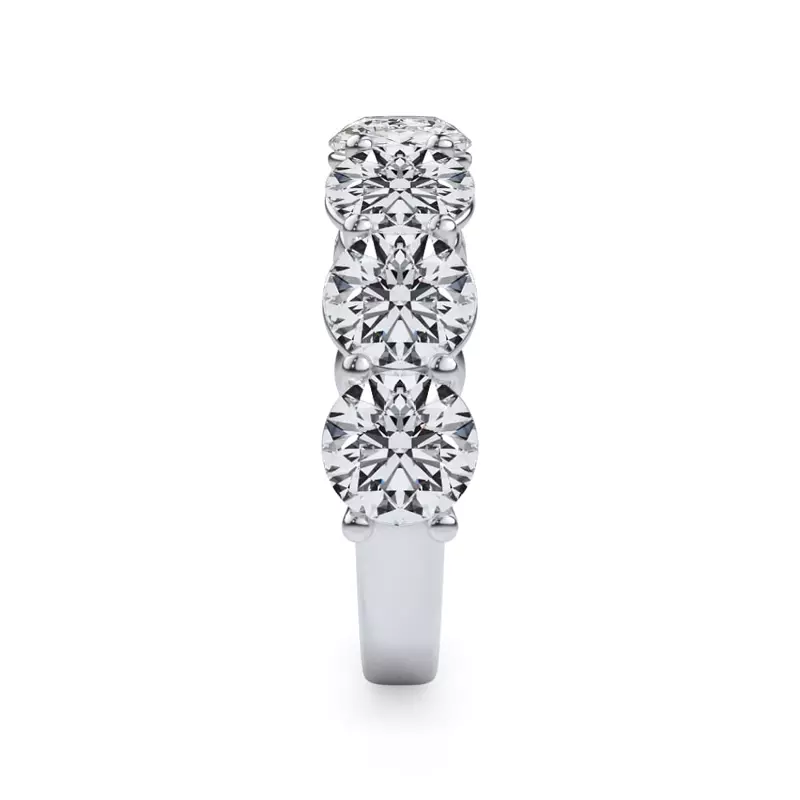 14K White Gold Classic Seven-Stone Round Lab Diamond Band (4.20ct. tw.)