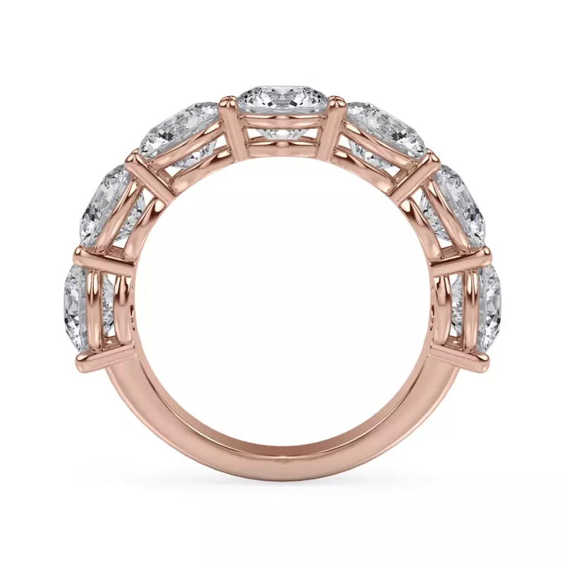 18K Rose Gold Classic Seven-Stone Round Lab Diamond Band (5.00ct. tw.)