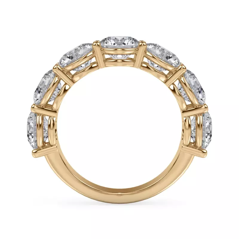 18K Yellow Gold Classic Seven-Stone Round Lab Diamond Band (5.00ct. tw.)
