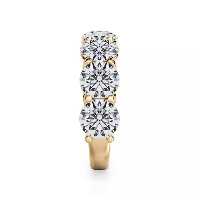 18K Yellow Gold Classic Seven-Stone Round Lab Diamond Band (5.00ct. tw.)
