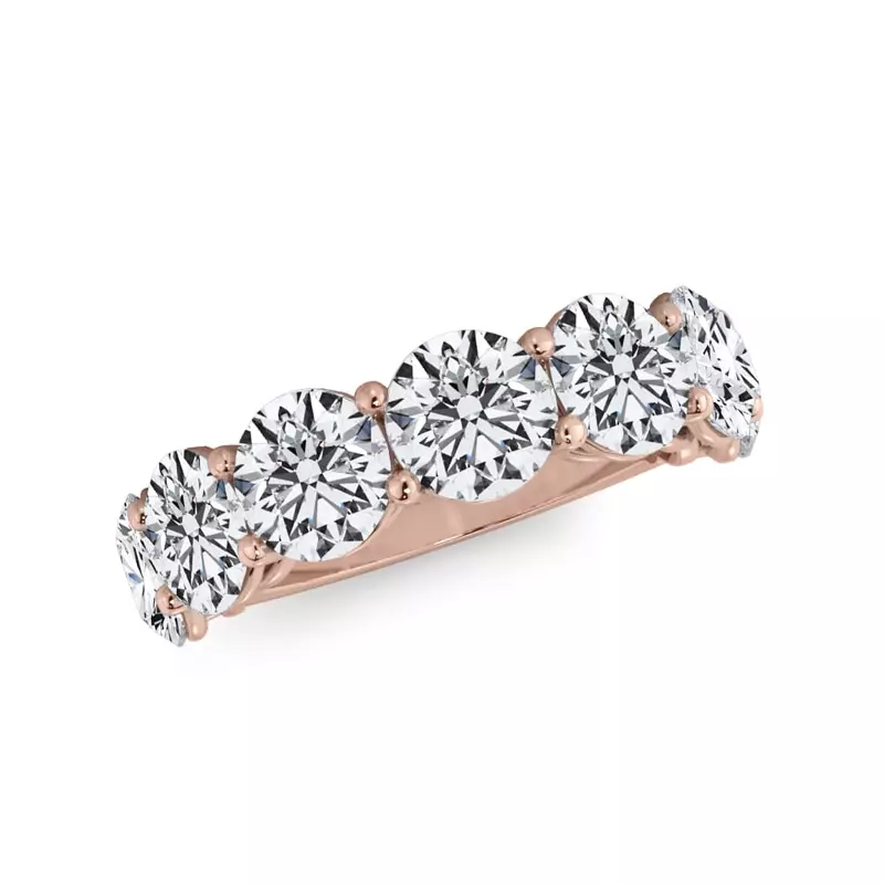 18K Rose Gold Classic Seven-Stone Round Diamond Band (5.00ct. tw.)