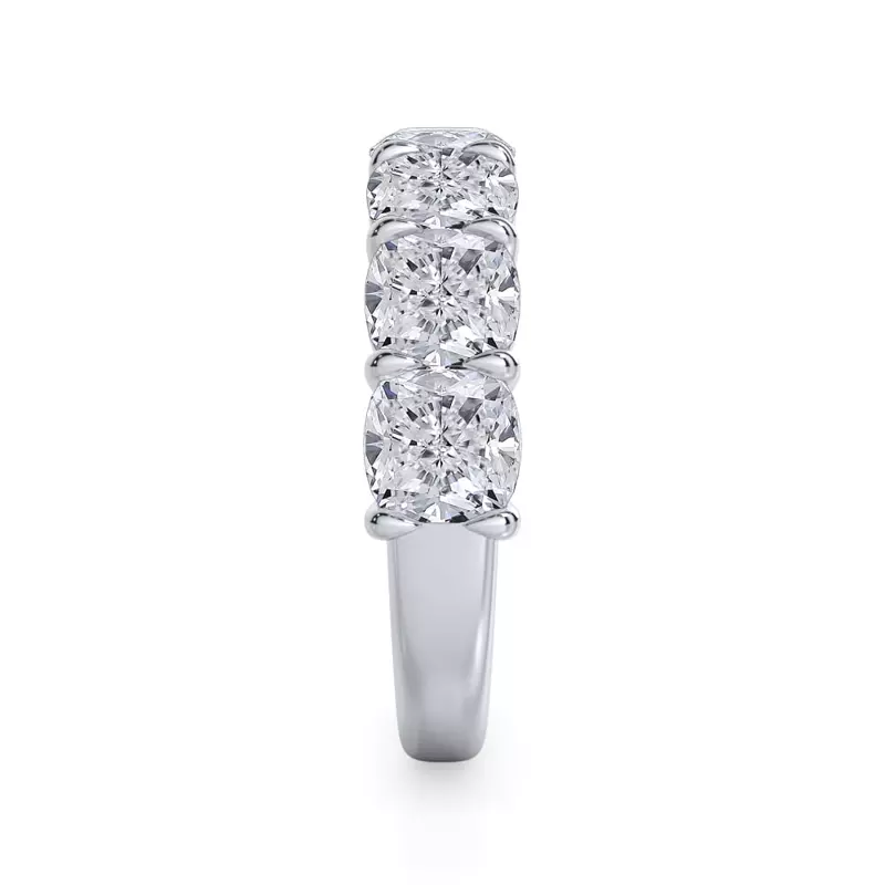 14K White Gold Cushion Cut Lab Diamond 7 Stone Ring (5.00 ct. tw.)