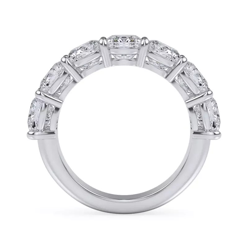 14K White Gold Cushion Cut Lab Diamond 7 Stone Ring (5.00 ct. tw.)