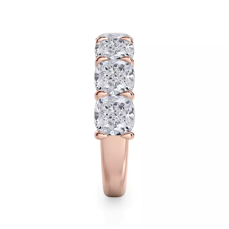 18K Rose Gold Cushion Cut Diamond 7 Stone Ring (5.00 ct. tw.)