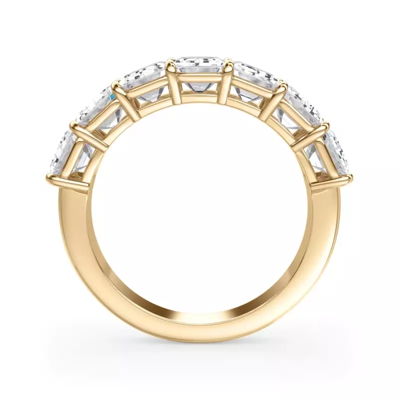 14K Yellow Gold Emerald Cut Lab Diamond 7 Stone Ring (4.20 ct. tw.)