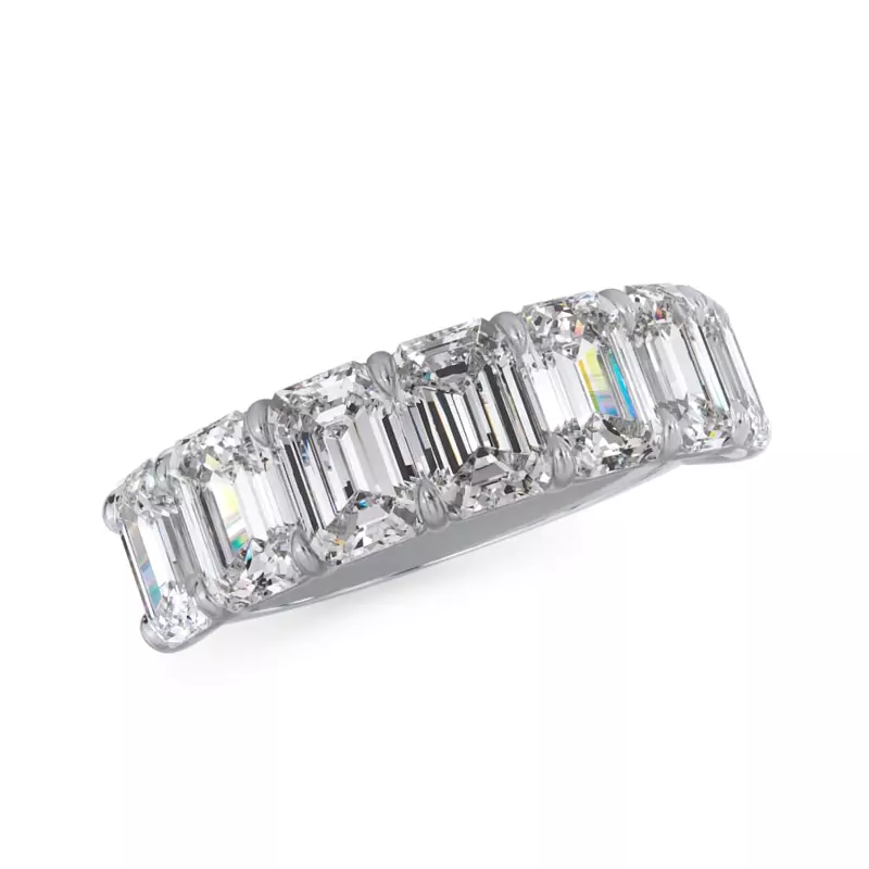 Platinum Emerald Cut Diamond 7 Stone Ring (4.20 ct. tw.)