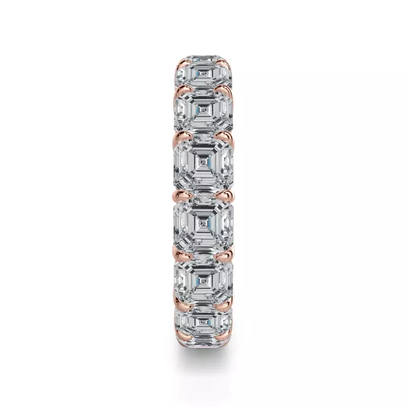 14K Rose Gold Asscher Cut Lab Diamond Eternity Ring (7.0 ct. tw.)