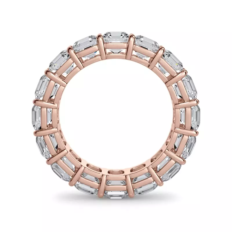 14K Rose Gold Asscher Cut Lab Diamond Eternity Ring (7.0 ct. tw.)