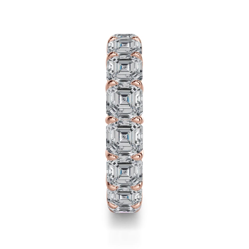 18K Rose Gold Asscher Cut Diamond Eternity Ring (7.0 ct. tw.)