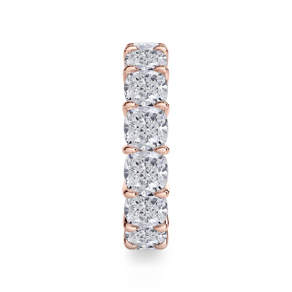 18K Rose Gold Cushion Cut Lab Diamond Eternity Ring (8.0 ct. tw.)