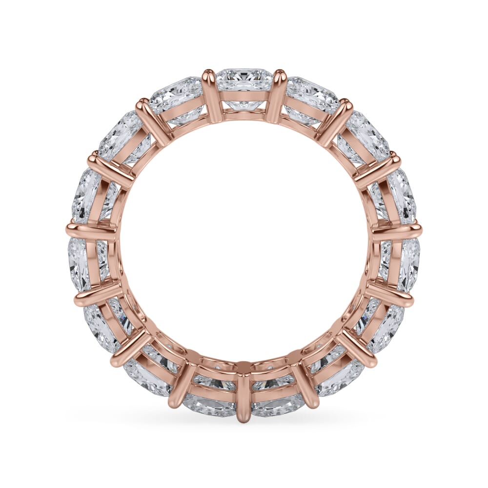 18K Rose Gold Cushion Cut Lab Diamond Eternity Ring (8.0 ct. tw.)