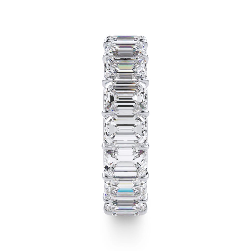 14K White Gold Emerald Cut Lab Diamond Eternity Ring (7.0 ct. tw.)