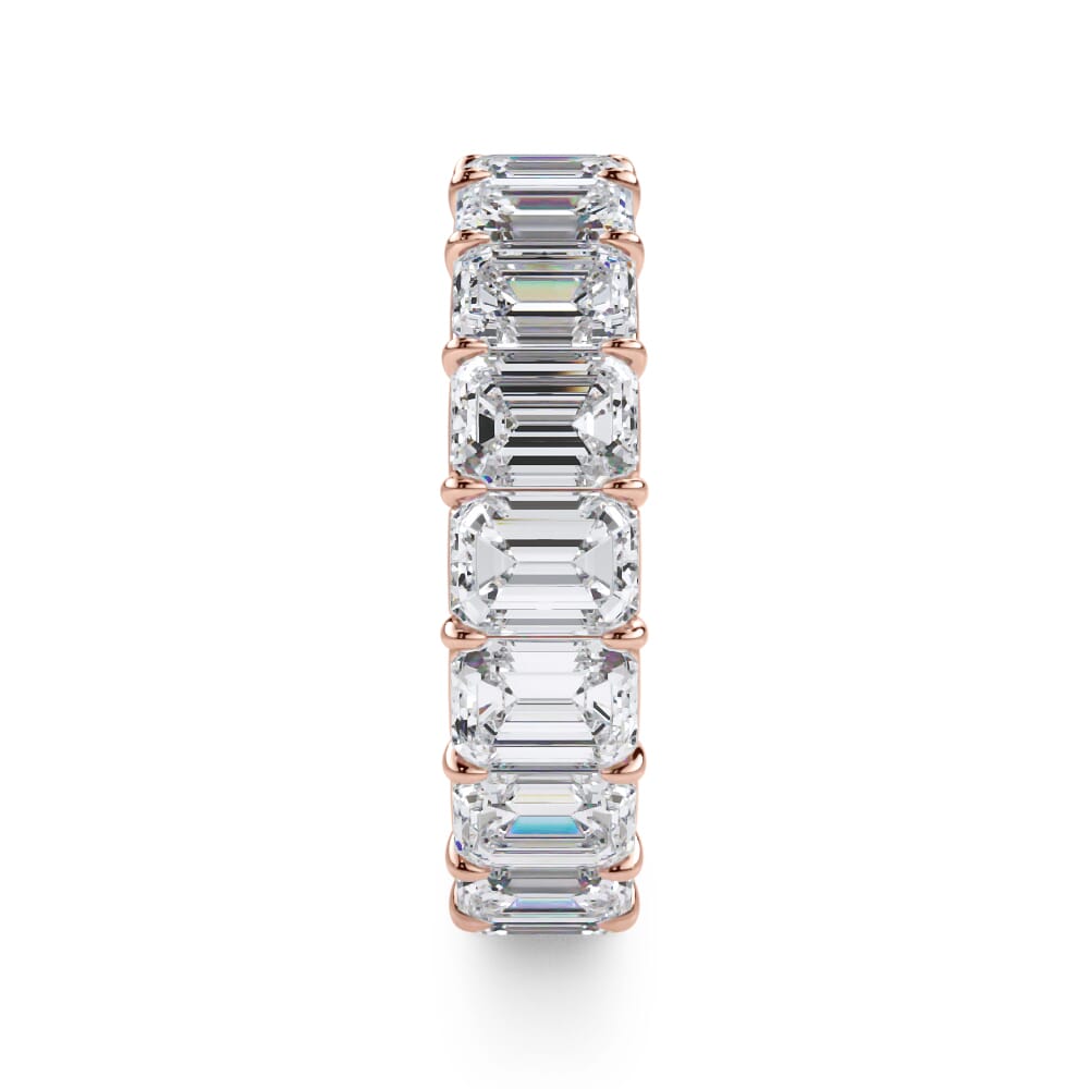 18K Rose Gold Emerald Cut Diamond Eternity Ring (7.0 ct. tw.)