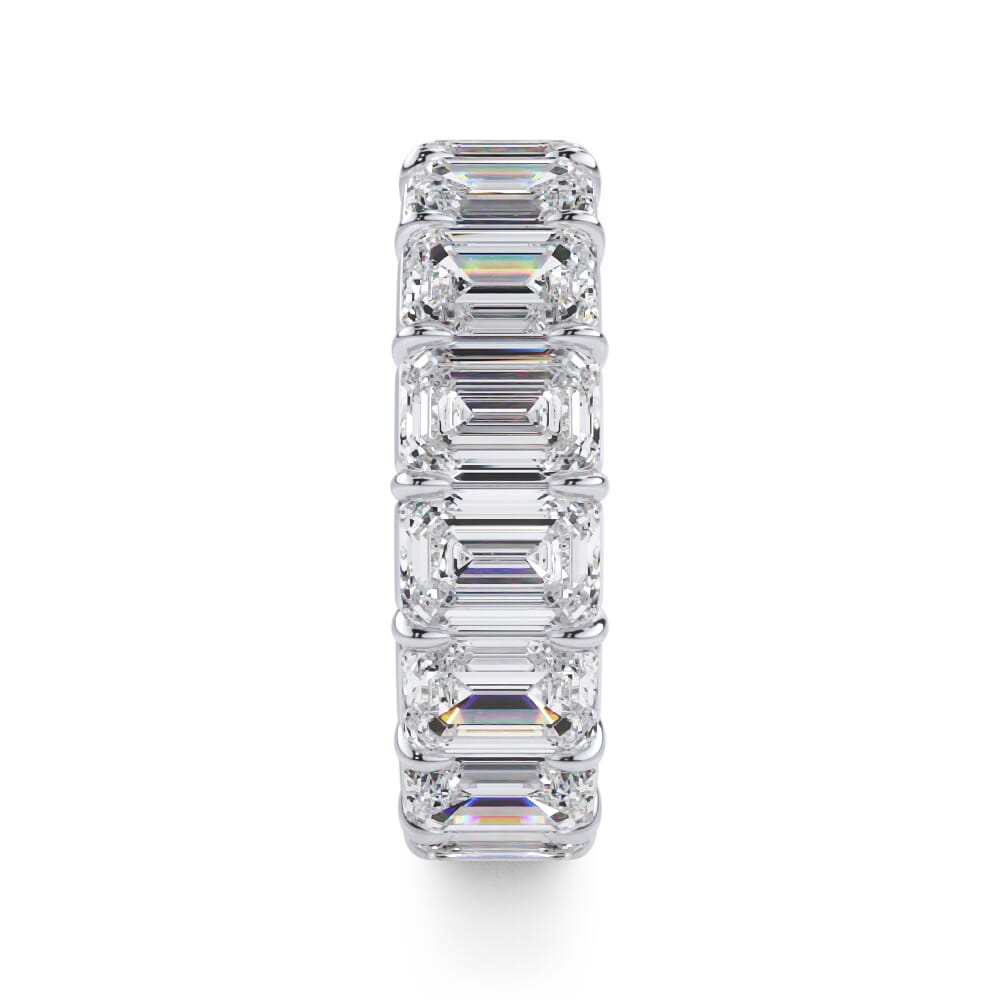 14K White Gold Emerald Cut Diamond Eternity Ring (8.0 ct. tw.)