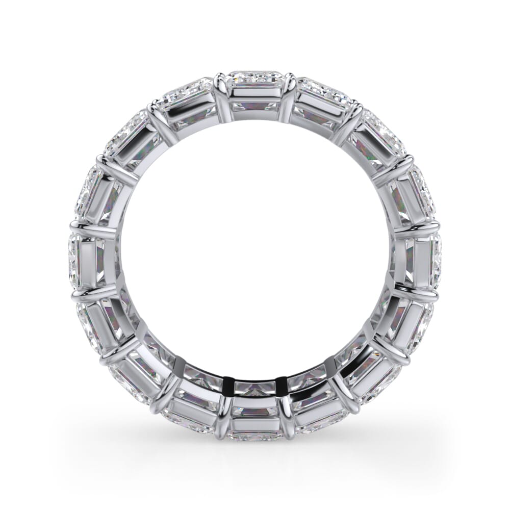 14K White Gold Emerald Cut Diamond Eternity Ring (8.0 ct. tw.)
