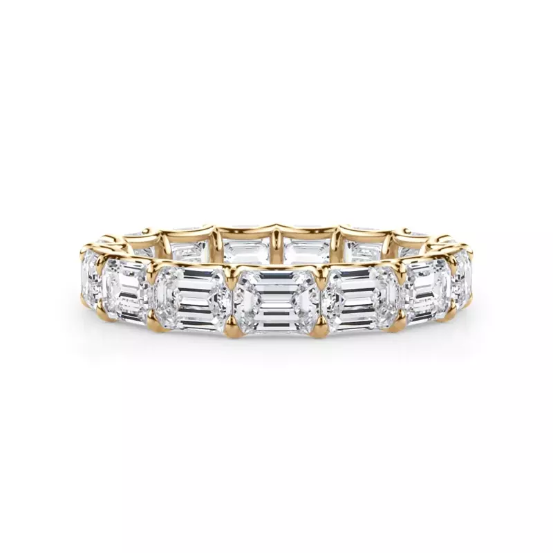 East-West Emerald-Cut Lab Diamond U-Prong Eternity Ring (3.50ct. tw.)
