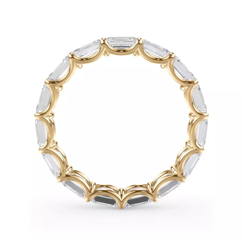 14K Yellow Gold East-West Emerald-Cut Lab Diamond U-Prong Eternity Ring (3.50ct. tw.)