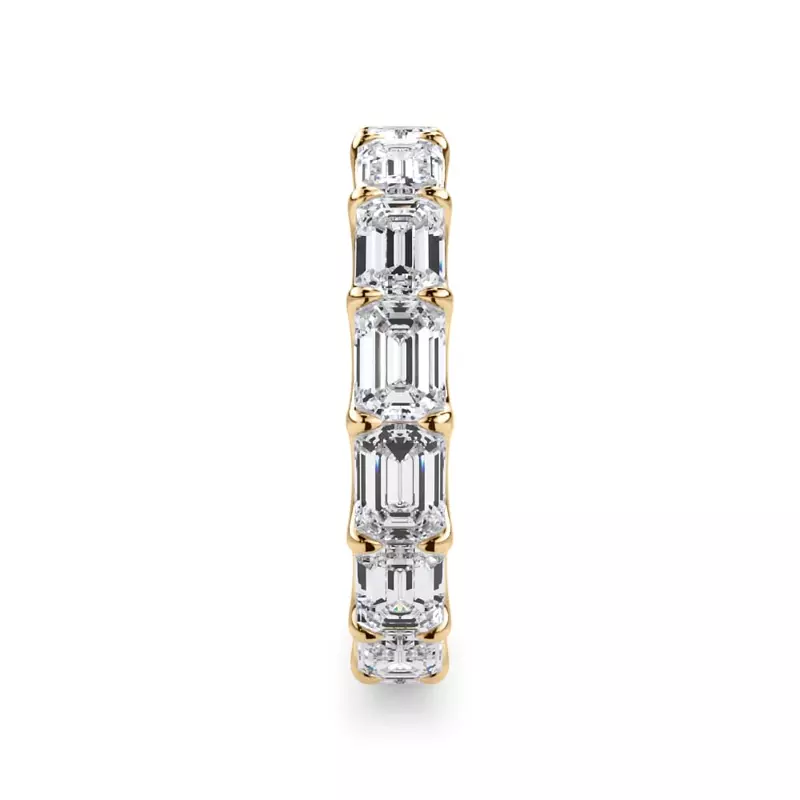 14K Yellow Gold East-West Emerald-Cut Lab Diamond U-Prong Eternity Ring (3.50ct. tw.)
