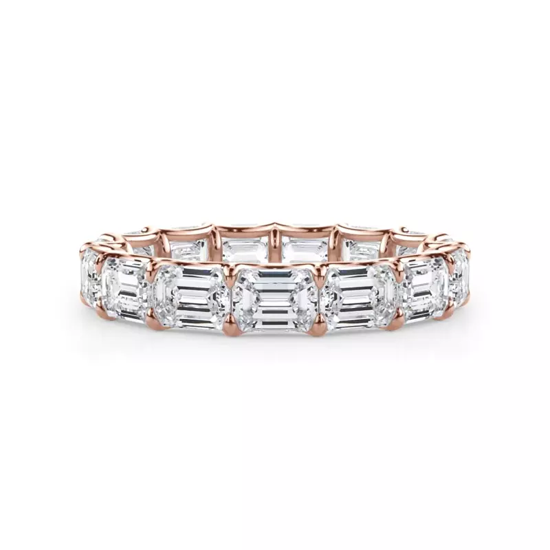 East-West Emerald-Cut Lab Diamond U-Prong Eternity Ring (3.50ct. tw.)