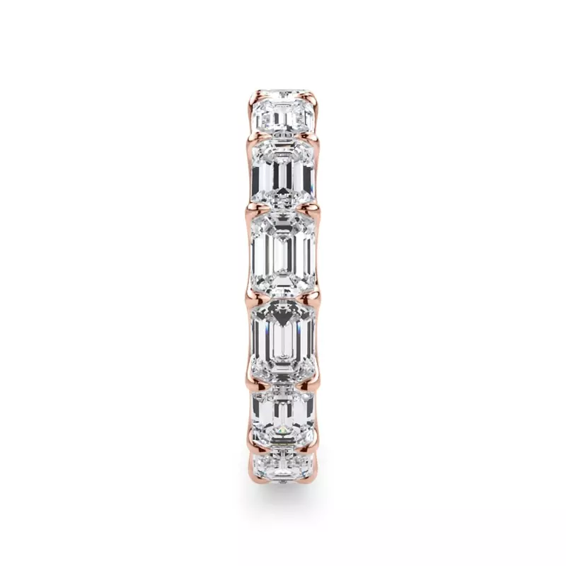 18K Rose Gold East-West Emerald-Cut Lab Diamond U-Prong Eternity Ring (3.50ct. tw.)