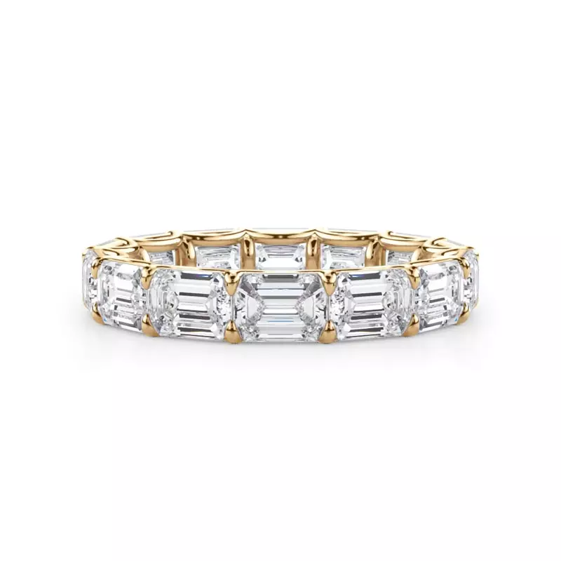 East-West Emerald-Cut Lab Diamond U-Prong Eternity Ring (4.00ct. tw.)