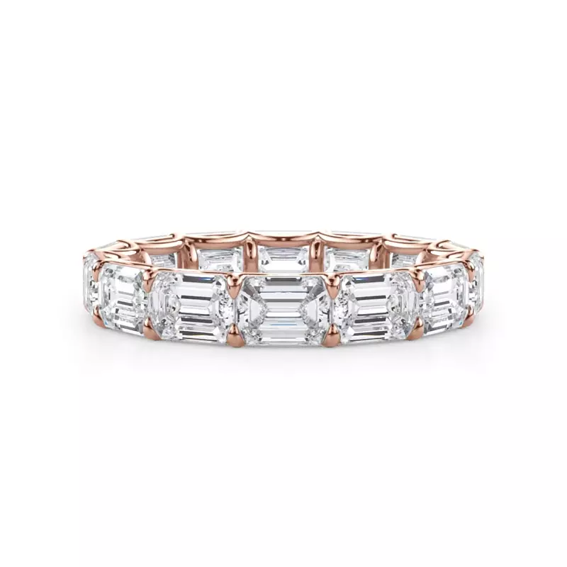 East-West Emerald-Cut Lab Diamond U-Prong Eternity Ring (4.00ct. tw.)
