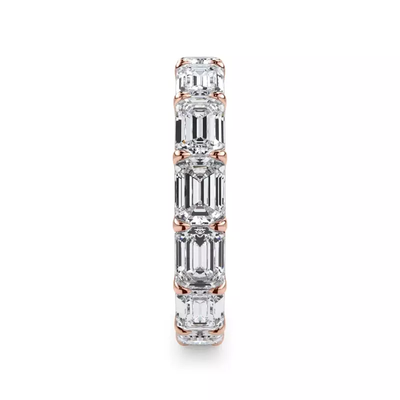 18K Rose Gold East-West Emerald-Cut Lab Diamond U-Prong Eternity Ring (4.00ct. tw.)