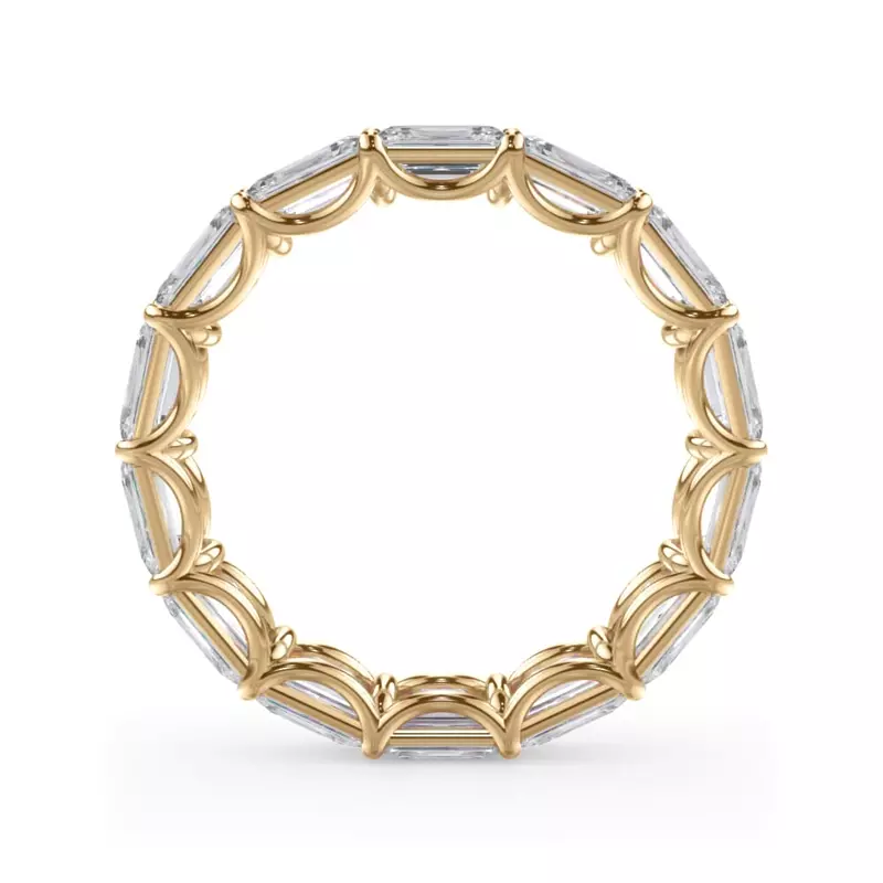 14K Yellow Gold East-West Emerald-Cut Diamond U-Prong Eternity Ring (4.00ct. tw.)