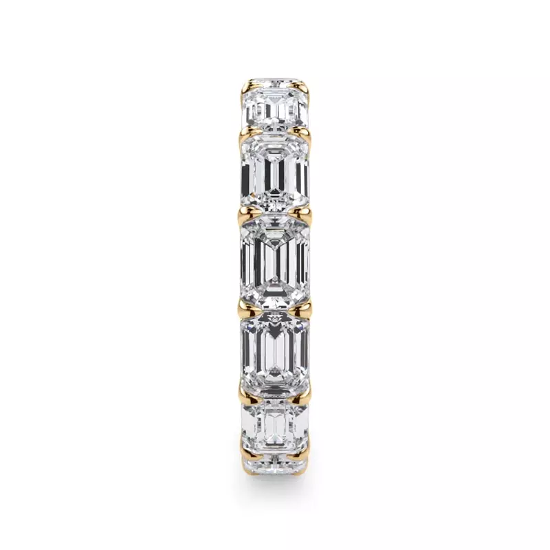 14K Yellow Gold East-West Emerald-Cut Diamond U-Prong Eternity Ring (4.00ct. tw.)