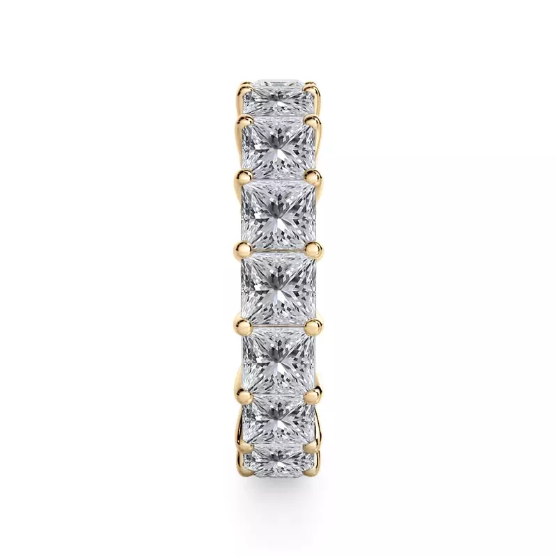 14K Yellow Gold Princess Cut Lab Diamond Eternity Ring (5.0 ct. tw.)