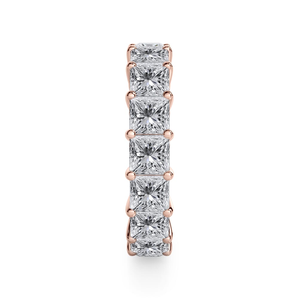 18K Rose Gold Princess Cut Lab Diamond Eternity Ring (5.0 ct. tw.)