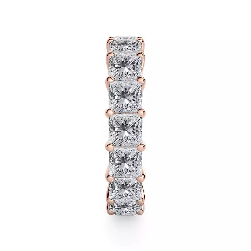 14K Rose Gold Princess Cut Diamond Eternity Ring (5.0 ct. tw.)