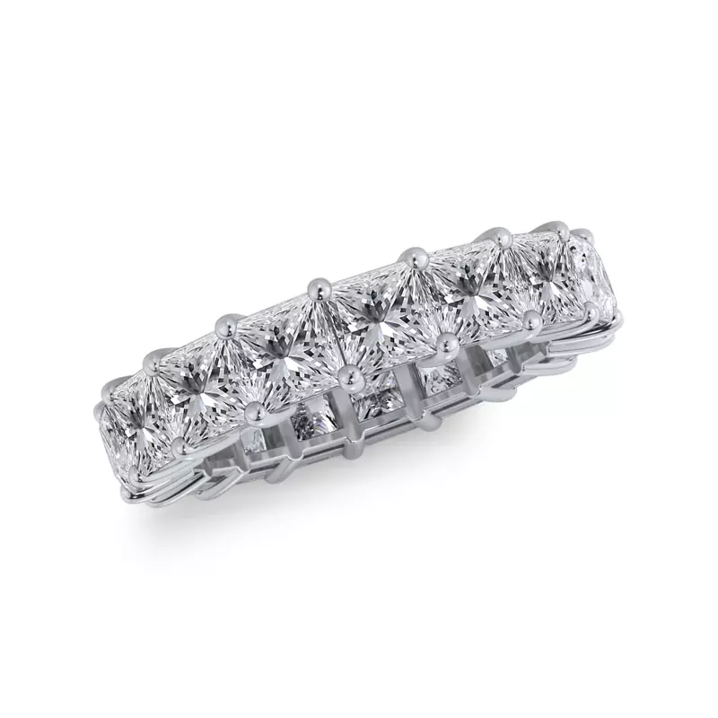 14K White Gold Princess Cut Diamond Eternity Ring (5.0 ct. tw.)