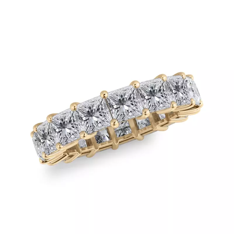 14K Yellow Gold Princess Cut Diamond Eternity Ring (5.0 ct. tw.)
