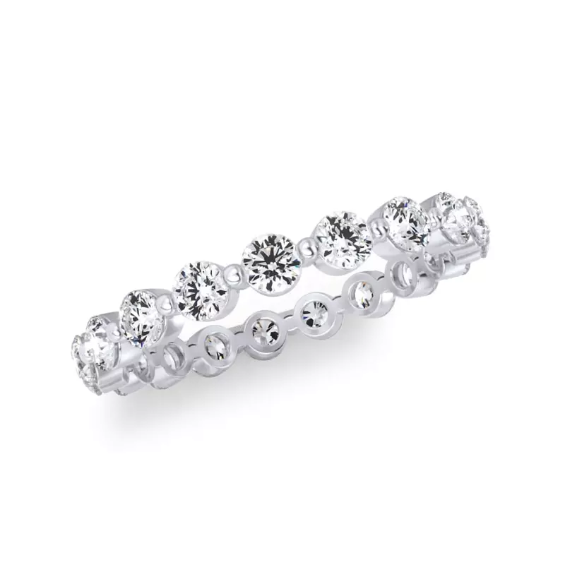 14K White Gold Round Shared-Prong Lab Diamond Eternity Band (1.20ct. tw.)
