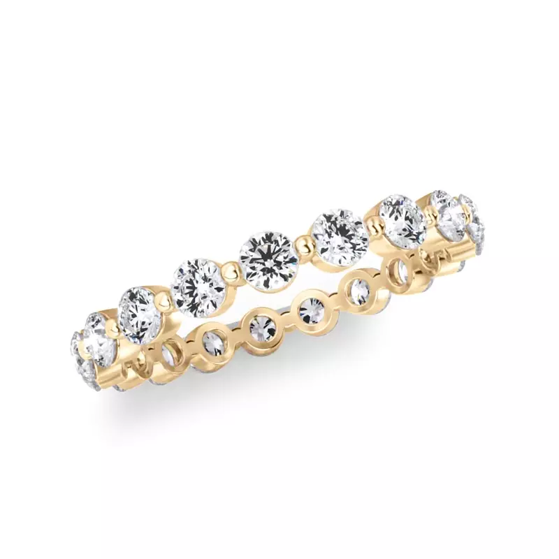14K Yellow Gold Round Shared-Prong Diamond Eternity Band (1.20ct. tw.)