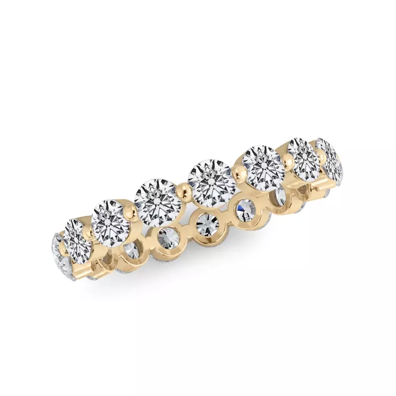 18K Yellow Gold Round Shared-Prong Lab Diamond Eternity Band (1.70ct. tw.)
