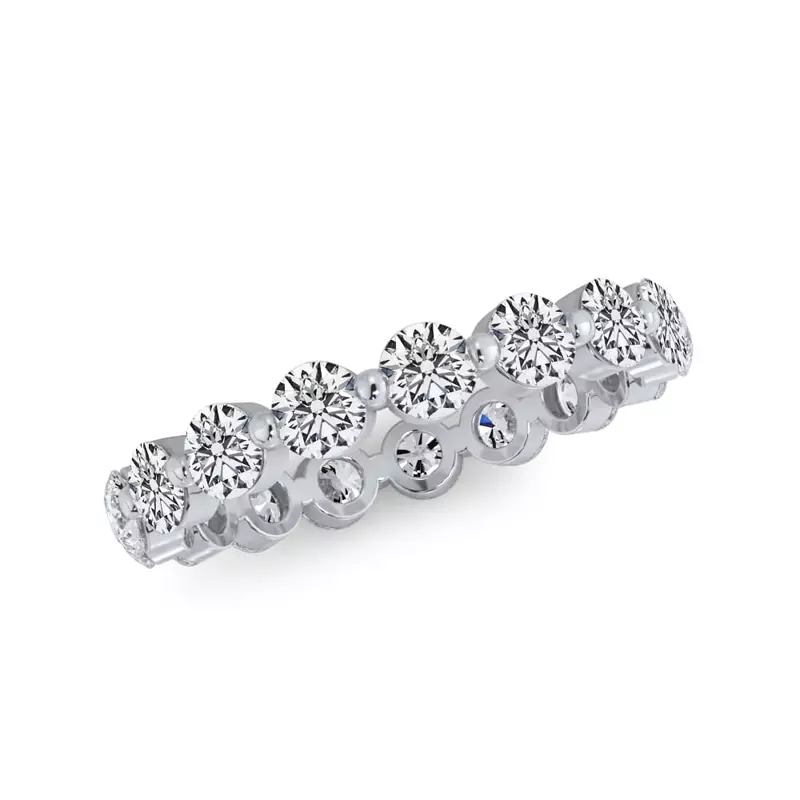 14K White Gold Round Shared-Prong Diamond Eternity Band (1.70ct. tw.)