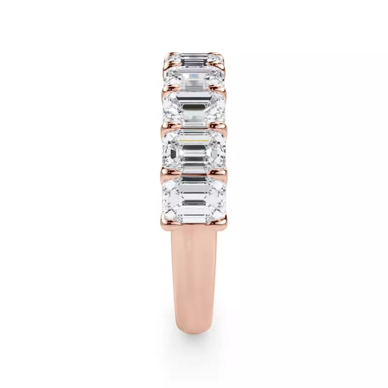 18K Rose Gold Emerald-Cut Lab Diamond Scalloped Band (2.40 ct. tw.)