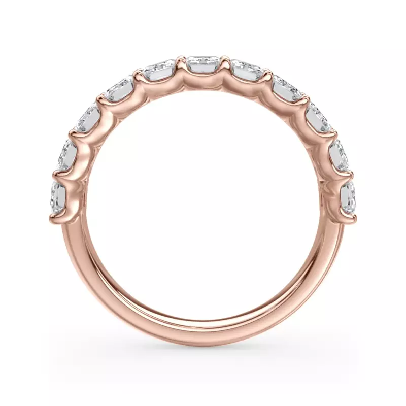 14K Rose Gold Emerald-Cut Diamond Scalloped Band (2.00 ct. tw.)