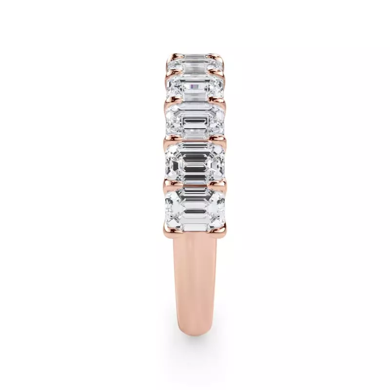18K Rose Gold Emerald-Cut Diamond Scalloped Band (2.00 ct. tw.)