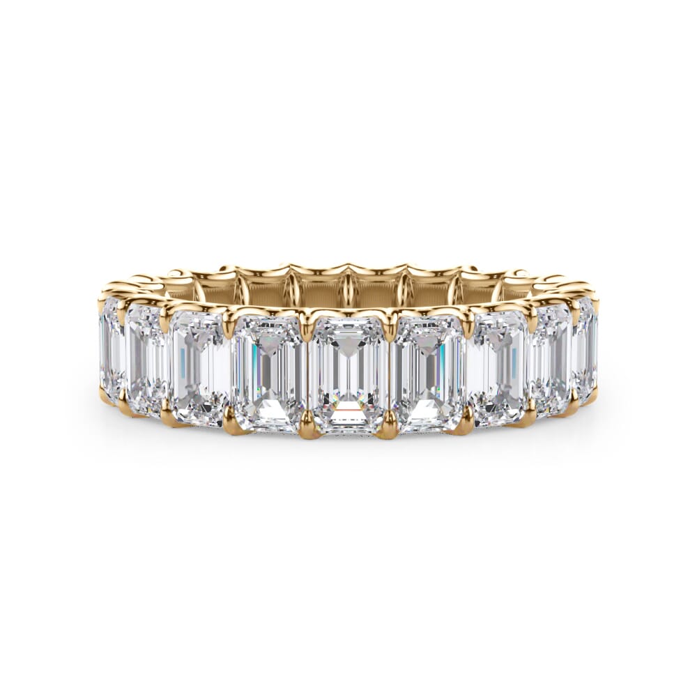 14K Yellow Gold U-Prong Emerald-Cut Diamond Eternity Band (4.00ct. tw.)